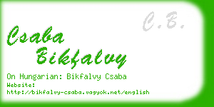 csaba bikfalvy business card